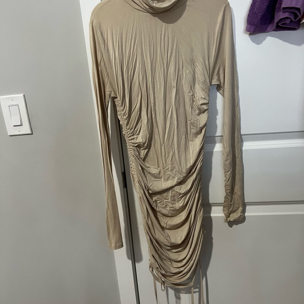 nude long sleeve dress